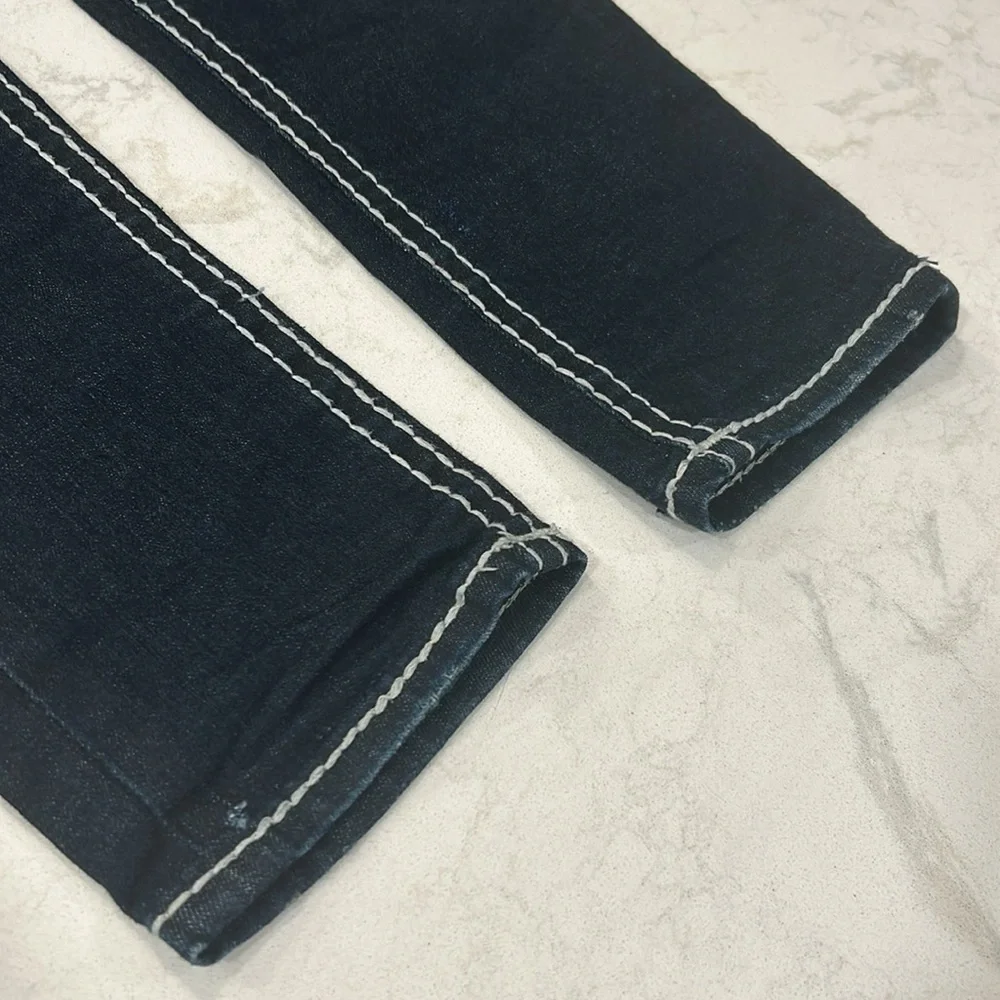 Rock Revival Karla Skinny Jean 27 Embellished Bling Low Rise Dark Wash - Picture 12 of 16